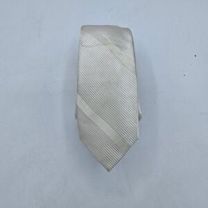 Express Design Studio Men's 100% Silk Necktie Tie Striped Black White 58x2 In